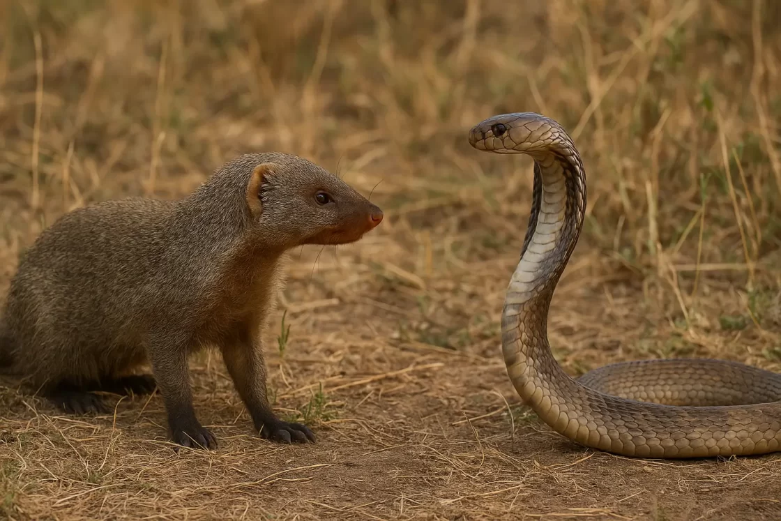 Mangusto frente a frente com a cobra