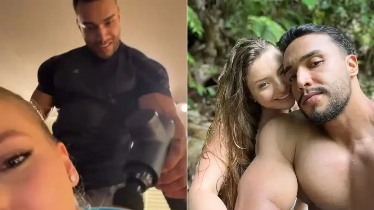 Personal Michael Gomes em vídeo com Virginia e ao lado da esposa (Foto: reprodução Instagram)
